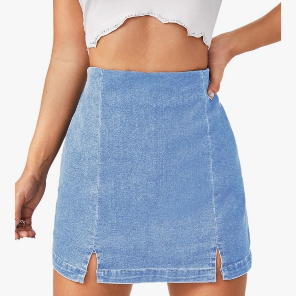Stylish Light Blue Mini Skort